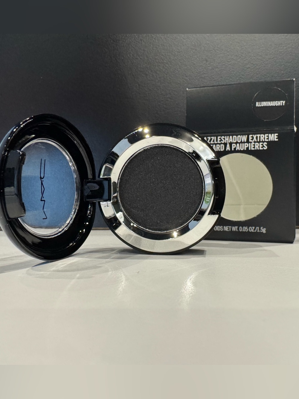 MAC Dazzleshadow eyeshadow in Illuminaughty black silver sparkle NWT